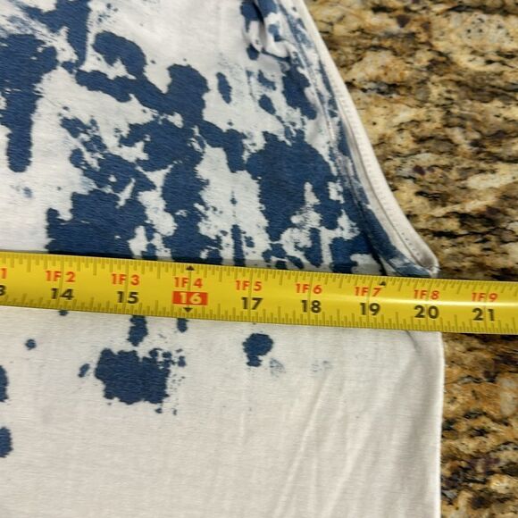 Layered Colorblock Short Sleeve Flowy Top Blouse One Size - Picture 5 of 5